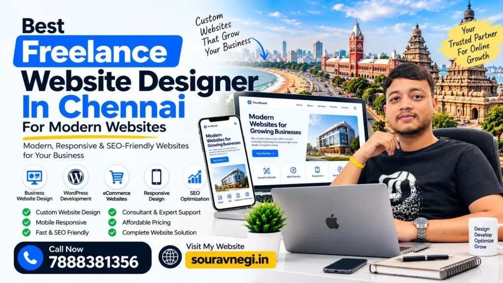 Sourav Negi, freelance website designer in Chennai, offering modern and SEO-friendly website design services.